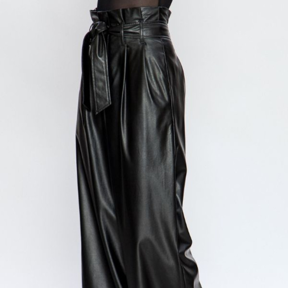 Jealous 🍅Tomato Leather Wide Leg Pants - Picture 3 of 5